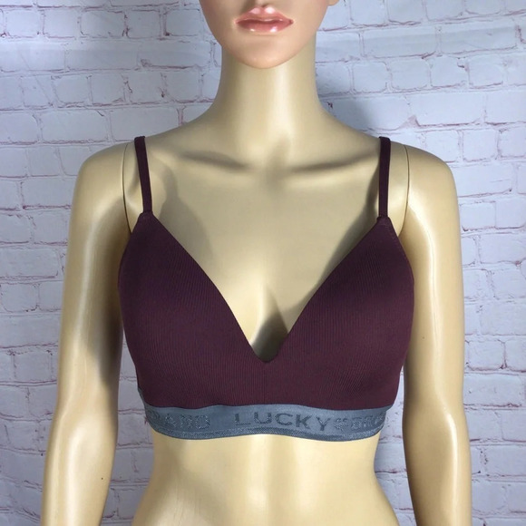 Lucky Brand Purple and Gray Ribbed Bra - Size Large - Picture 1 of 5